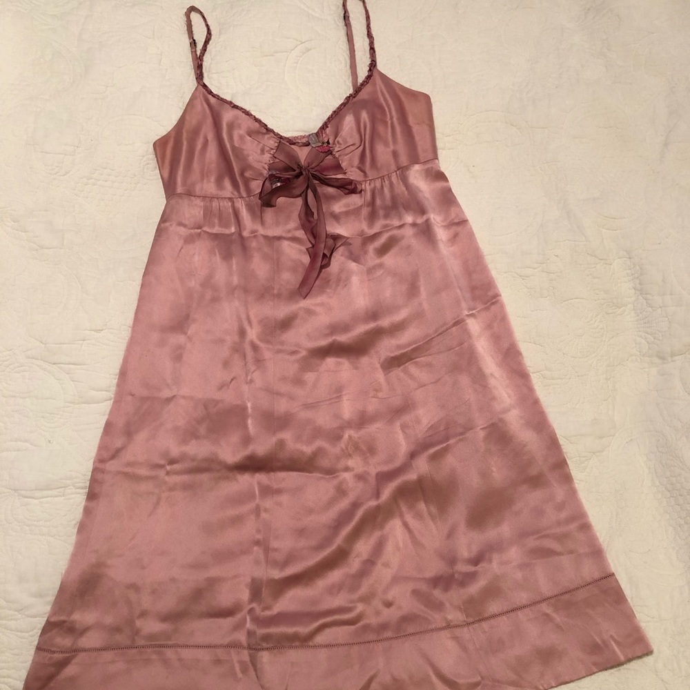 Silk pink babydoll dress